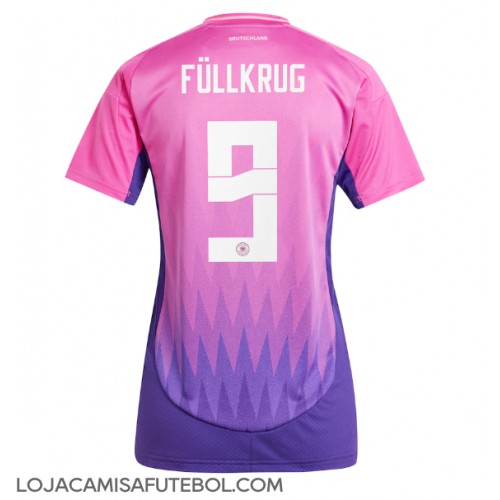 Camisa de Futebol Alemanha Niclas Fullkrug #9 Equipamento Secundário Mulheres Europeu 2024 Manga Curta